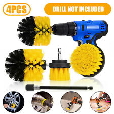 4pcs Car Wheel Tire Rim Power Scrub Wash Cleaning Brush Drill Kit For Tile Grout