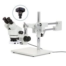 Amscope 7-45x Zoom Binocular Stereo Led Boom Microscope18mp Usb3 C-mount Camera