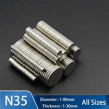 All Sizes Neodymium Magnets N35 Super Strong Disc Rare Earth Craft Hobby Disk