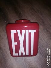 Vintage Exit Sign Ruby Red Ceiling Mount C. 1930s Rare