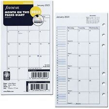 2023 Filofax Personal Size Refill 23-68410 Month On Two Pages 95mm X 171mm