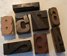 1-8 Mixed Numbers Letterpress Printing Blocks Wood Type Vintage Old Antique