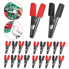 40pcs Electrical Test Clamps Metal Alligator Clips With Red Black Handle Bulk