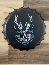 Busch Light Always Cold Large Bottle Cap Metal Beer Sign Man Cave Bar Decor