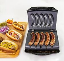 Electric Sausage Brat Grill Hot Dog Roller Grill Cooker Warmer Woil Drip Tray