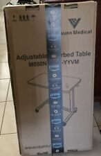 Vaunn Medical Adjustable Overbed Table With Wheels Hospital Or Home Use