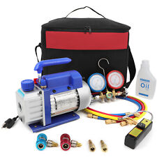 Set Tools 13 Hp 4cfm Hvac Vacuum Pumpr134a Ac Manifold Gauge Set Leak Detector