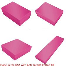 Glossy Pink Cotton Filled Jewelry Gift Boxes Craft Collectibles Packaging Boxes