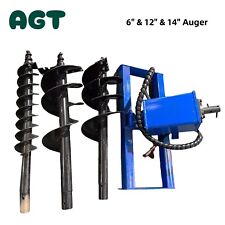 Agt Skid Steer Hydraulic Auger Attachment Post Hole Digger 6 12 14 Bits