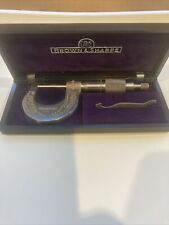 Vintage Brown Sharpe 0-1 Micrometer Caliper 13 Woriginal Case Wrench