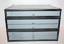 Vintage Metal Steel 3 Cabinet 5-drawer Flat File Small Parts Watches Stackable