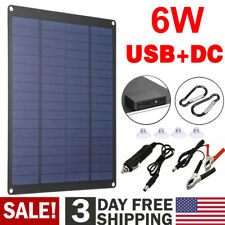 6w Solar Panel 12v Trickle Charger Battery Charger Kit Maintainer Boat Rv Car