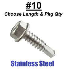 10 Hex Washer Head Self Drilling Sheet Metal Tek Screws 410 Stainless Steel
