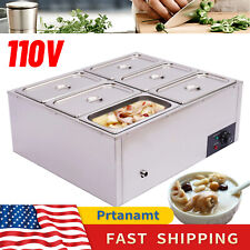6 Pan Electric Countertop Food Warmer W Lids Used For Catering Restaurant 110v