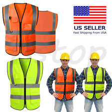 Us Safety Work Vest High Visibility Security Reflective Vest With 5 Pockets Xl