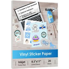 20 Sheets Inkjet Printable Vinyl Sticker Paper Clear Waterproof Label 8.5x11