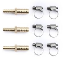 U.s. Solid 3pcs Brass Hose Barb Reducer Fitting Kits With 6 Clamps 38 To 516