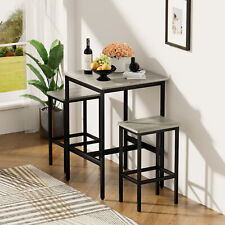 Square Bar Table With 2 Bar Chairs Industrial Style Bar Chairs For Kitchen