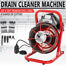 50x38 Drain Auger Cleaner Sewer Snake Cleaning Machine Wfoot Switch Plumbing