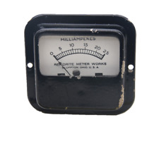 Vintage Readrite Meter Works Direct Current Milliamperes Panel Meter Gauge 0-25