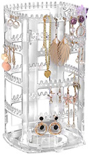 360 Degree Acrylic Earring Holder 4 Layers Jewelry Hanger Organizer Tree Stand