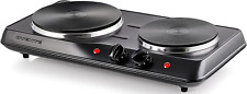 Portable Countertop Electric Stove Double Burner Cast Iron Hot Plate Cooktop New