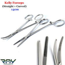 Kelly Hemostat Locking Forceps Straight Curved 14cm Surgical Clamps Dissection