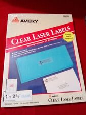 Avery 5660 Clear Address 1500 Labels Laser Printer New Plastic Sealed.