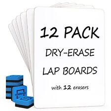 Set Of 12 Small White Board Dry Erase Boards Classroom Pack Mini White Boards...