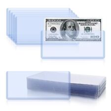 20 Pack Hard Plastic Clear Money Holder Bill Money Top-load Sleeves Display