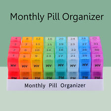 Monthly Pill Organizer Pill Case Box One Month Twice A Day Am Pm Home Daily Use