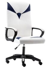 Office Ergonomic Faux Leather Computer Desk Chair Bluewhite