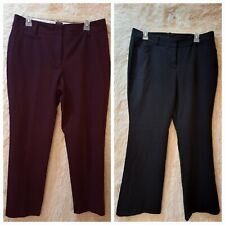 Lot Of 2 Talbots Plum Colored Purple Newport Black Worthington Pants Size 12p