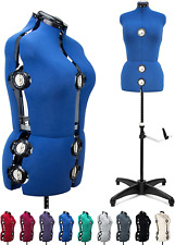 Blue 13 Dials Female Fabric Adjustable Mannequin Dress Form For Sewing Mannequi