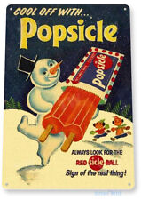 Popsicle Sign Snow Man Ice Cream Sign Retro Ice Cream Truck Tin Sign B442