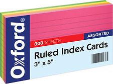 Oxford Neon Index Cards 3 X 5 Ruled Assorted Colors 300 Per Pack 81300ee