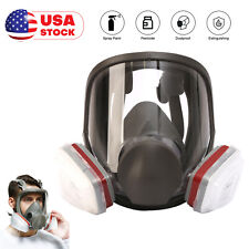 Full Face Gas Respirator Mask Reusable Anti-fog With Filters Painting Spraying