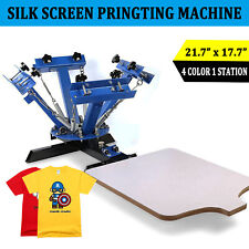 4 Color 1 Station Silk Screen Printing Machine Press Kit T-shirt Equipment Diy
