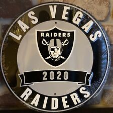 Las Vegas Raiders Nfl 12 Round Metal Embossed Sign Gym Garage Mancave She Shed