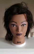 Burmax Black Mannequin Head Dionne Model Cosmetology Hairdress Display Euc