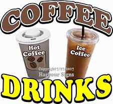 Coffee Drinks Decal Choose Your Size Food Truck Restaurant Concession Sticker