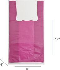 Bags 16 Small Purple Unprinted 8 X 4 X 16 T-shirt Plastic Grocery Shopping Bag