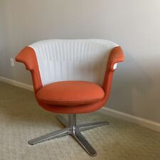 Vtg Pair Steelcase Chairs Mid Century Modern Rare Orange Swivel Chair. Set Of 2