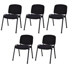 Set Of 5 Stackable Mid Back Conference Guest Reception Chair Office Home