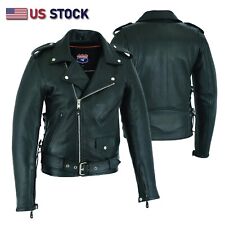 Highway Leather Old School Police Style Motorcycle Leather Jacket 2 Ammo Pocket