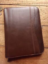 Used Day Timer 7 Ring Brown Leather Organizer Planner