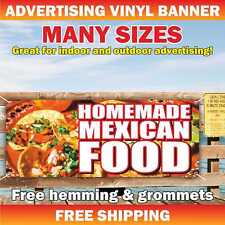 Homemade Mexican Food Advertising Banner Vinyl Mesh Sign Nachos Tacos Burritos