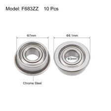 20pcs F683zz Flange Ball Bearing 3x7x3mm Shielded Chrome Bearings