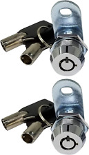 Universal Safe Tool Box Lock Chest Key Storage Truck Cylinder Cabinet Chrome 2pc