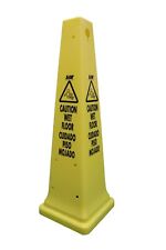 Syt Tall Caution Wet Floor Sign Cone In English And Spanish 12 X 12 X 56